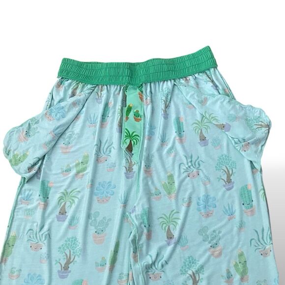 Little Sleepies Succulent Love Men Pajamas Set Size L Funny Print Short Sleeve - Picture 7 of 8